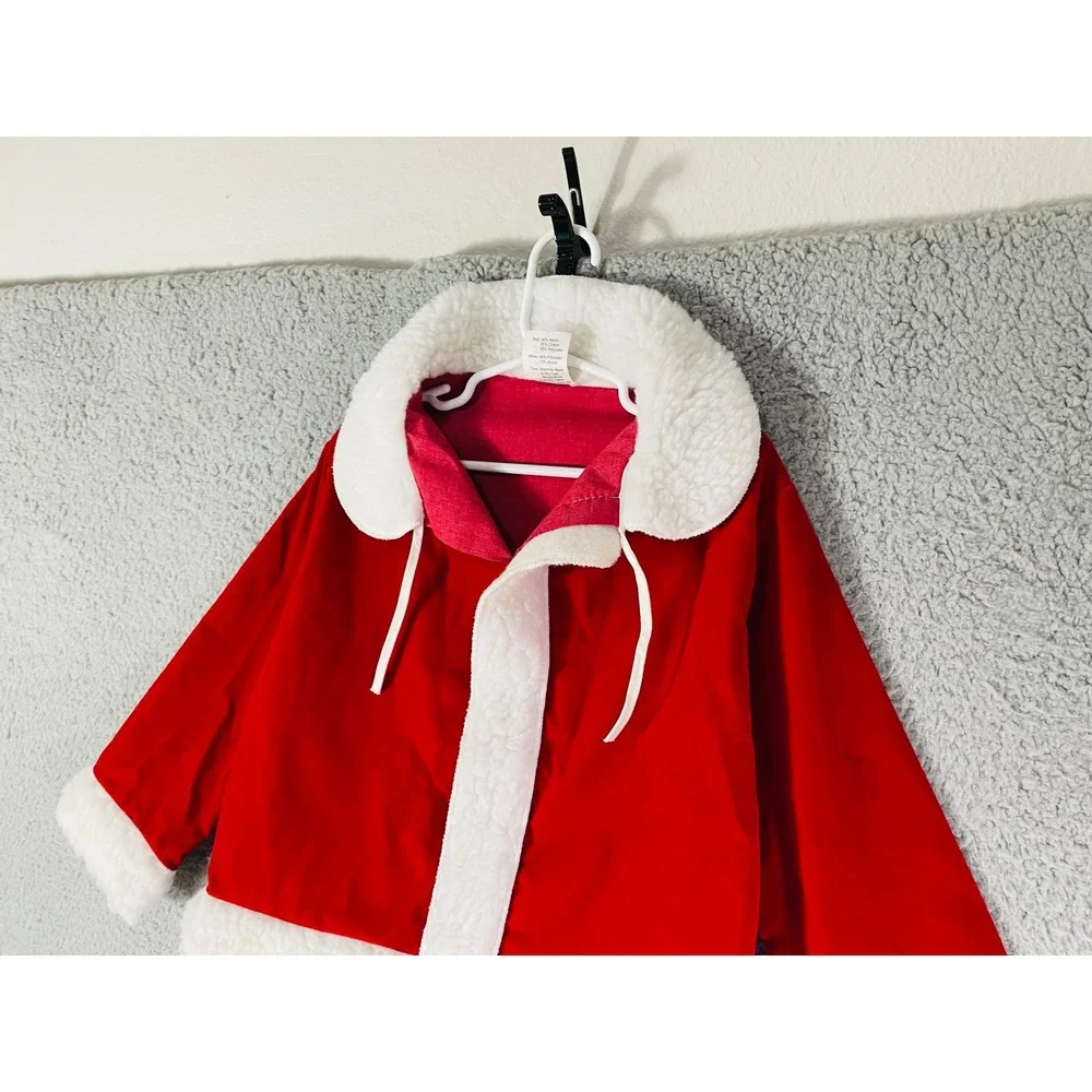 Toddler Santa Suit Jacket Vintage 90s Red White Holiday Christmas Costume